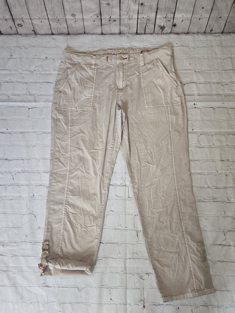 Y2k Jag Jeans Convertible Capris Khaki Preppy Gorpcore Grunge Sz 14